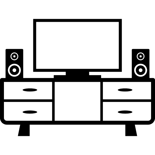 Audio visual equipment icon representing media setup at event venue