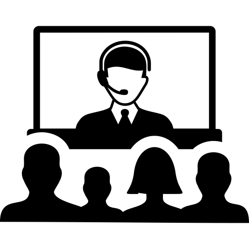 Video conference icon representing virtual or hybrid events at 139 Olive